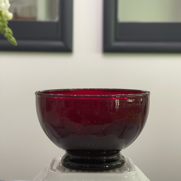 ❤️Vintage Anchor Hocking Ruby Red Fruit Bowl❤️ - Picture 2 of 5